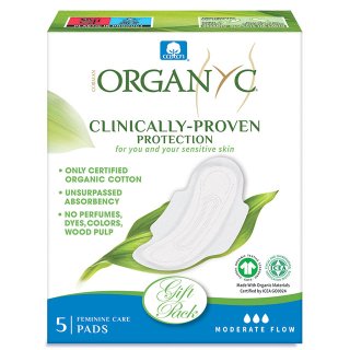 Organyc Moderate Flow Sanitary Pads Travel Pack