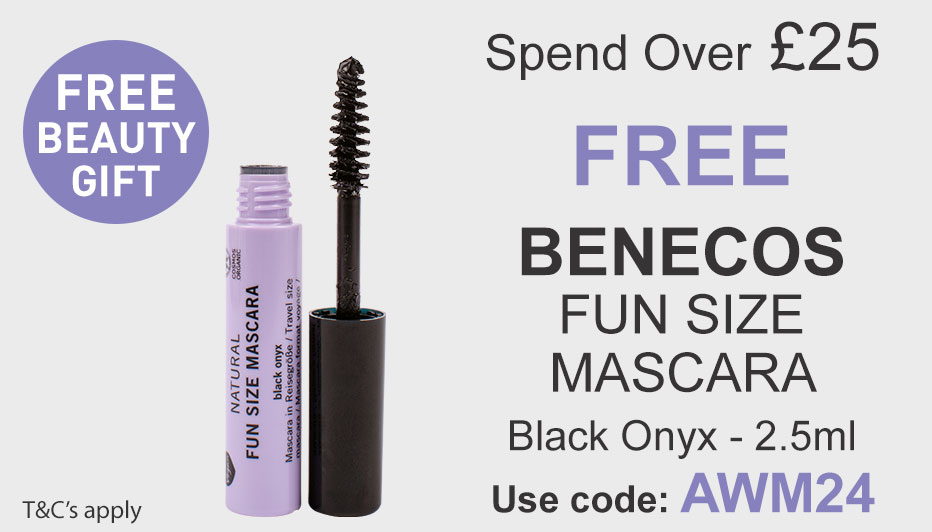 All Natural Me Spend Over 25 and get a Free Benecos Fun Size Mascara. Use Code AWM24