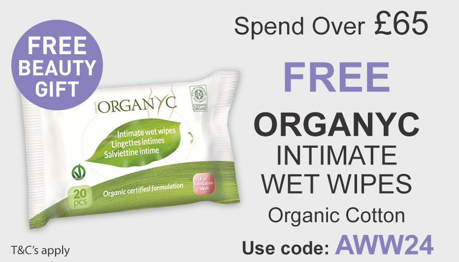 All Natural Me Spend Over 65 and Get a Free Organyc Intimate Wet Wipes. Use Code AWW24 at checkout