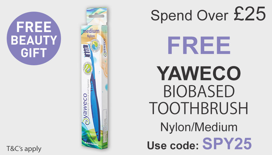 All Natural Me Spend Over 25 and get a Free Yaweco Bio-based Toothbrush. Use Code SPY25