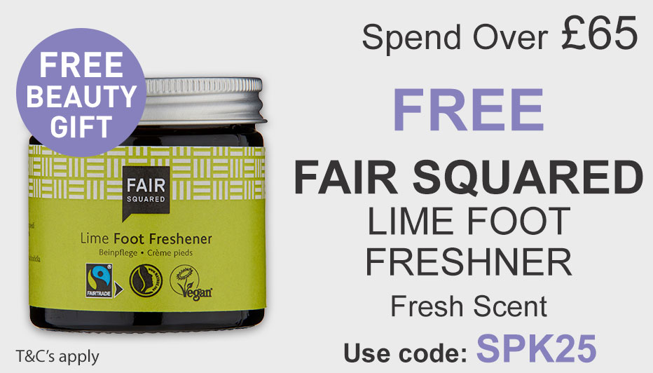 All Natural Me Spend Over 65 and Get a Free Fari Squared Foot Freshner. Use Code SPK25 at checkout